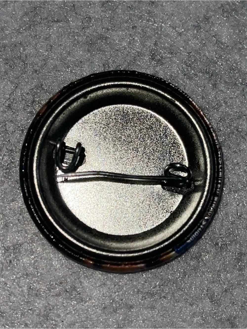 VINTAGE Teenage Mutant Ninja Turtles Round Pinback Button - Brown/Black Detail